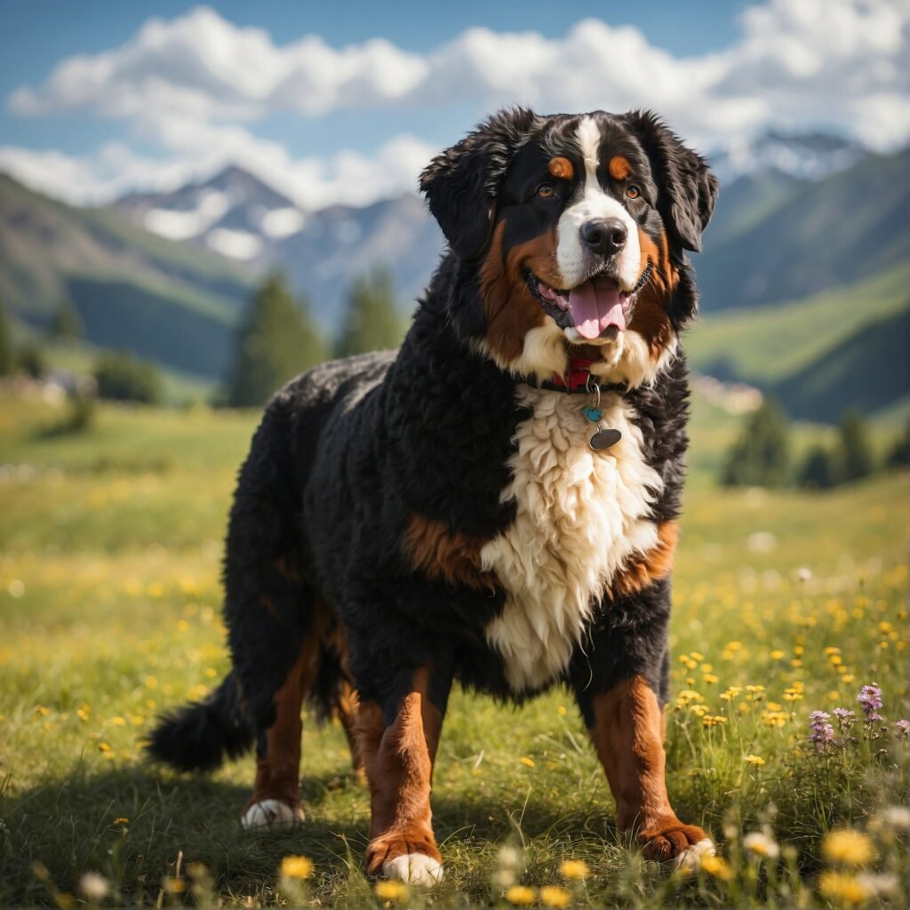 Bernese mountain dog scenic